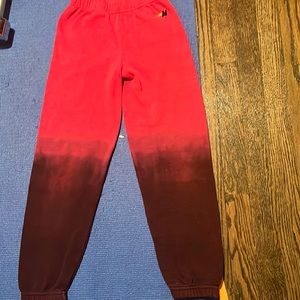 Girls Aviator nation Tyedie pink and purple ombré sweatpants, size 10